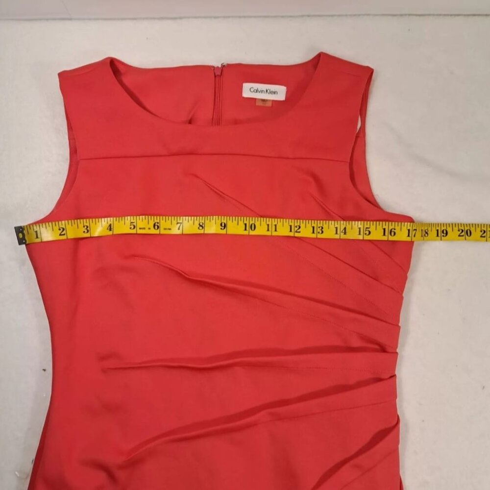 Calvin Klein Sheath Dress Sleeveless SZ 10P PINK Sunburst Pin Tucking Sleeveless - Picture 11 of 11